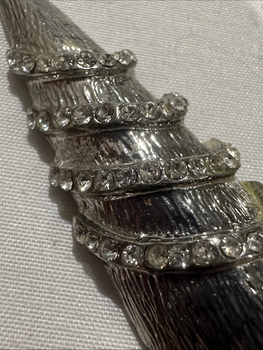 Silver Spiral Drop Earrings - Sparkling Ribbon Design